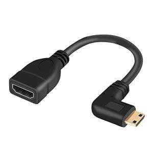 Mini HDMI to HDMI ，CableCreation L型Mini-HDMI オス to HDMIメスコンバータアダプタケーブ 3D 1080P