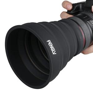 レンズフード 72mm-82mmレンズ用 夜景撮影 窓ガラスの映り込みを防止 簡単装着 一眼レフ 望遠レンズ 柔軟性 水