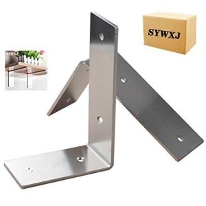 SYWXJ 棚 受け 金具 ステンレス鋼 棚うけ 金具 厚さ3mm L字型 棚受け 金物 シェルフ ブラケット 2本セット 入れ ビ