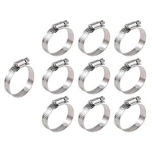 PENGLIN 10個 ホースバンド ホースクランプ オール ステンレス 接続ホース 調整可能 ホース締め金 27−51mm対応