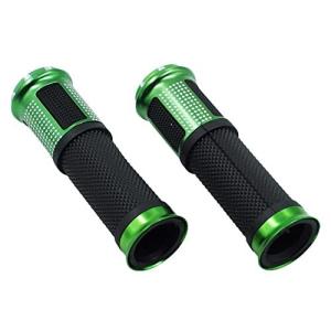 Askelich バイク オートバイ カスタム グリップ ハンドル バー [ファイ]22.2mm 高耐久 非貫通式 アルミ製 汎用 (グリーン)