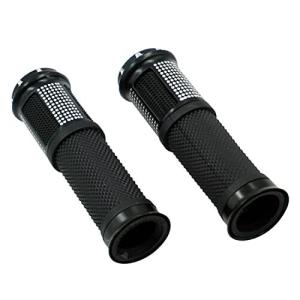 Askelich バイク オートバイ カスタム グリップ ハンドル バー [ファイ]22.2mm 高耐久 非貫通式 アルミ製 汎用 (ブラック)
