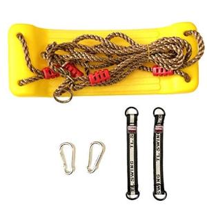 (エスネット) 耐荷重 150kg 子供 用 ブランコ ストラップ 長め 35cm 室内 屋外 ロープ 110cm から 190cm まで