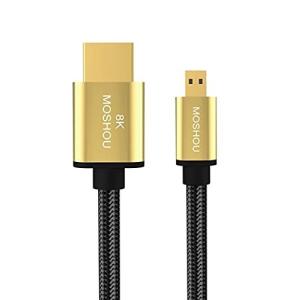 Sikai 8K Micro HDMI to HDMI ケーブル 8K@60Hz 4K@120Hz hdmi2.1規格 48Gbps帯域幅 銀メッキ銅芯 24金メッキコネクタ アルミニ