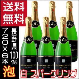 スパークリングワイン 白 甘口 アルプスワイン 720ml×6本 セット 日本 長野県 送料無料