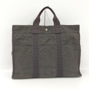 【中古】HERMES トートバッグ エールライントート GM キャンバス グレー系｜jjcollection2008