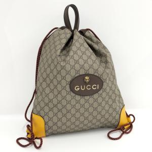 中古】GUCCI ドローストリング ナップサック タイガー ロゴ GG