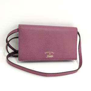 【中古】GUCCI スウィング ショルダーウォレット レザー パープル系 368231｜jjcollection2008