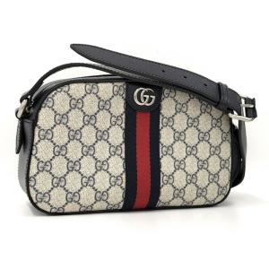 【中古】GUCCI オフィディア ショルダーバッグ GGスプリーム PVC ネイビー 681064｜jjcollection2008