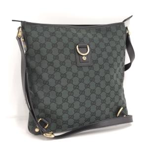 【中古】GUCCI ショルダーバッグ ロゴ GG キャンバス グリーン 272400｜jjcollection2008