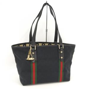 【中古】GUCCI ハンドバッグ シェリーライン GGキャンバス ブラック 137396｜jjcollection2008