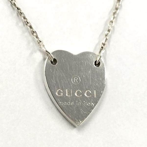 【中古】GUCCI ネックレス ハートプレート SV925 シルバー