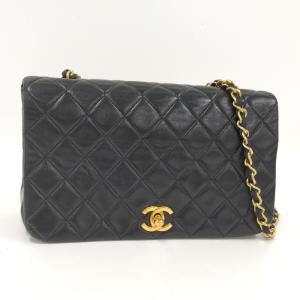 【中古】CHANEL マトラッセ23 フルフラップ ラムスキン ブラック レザー｜jjcollection2008