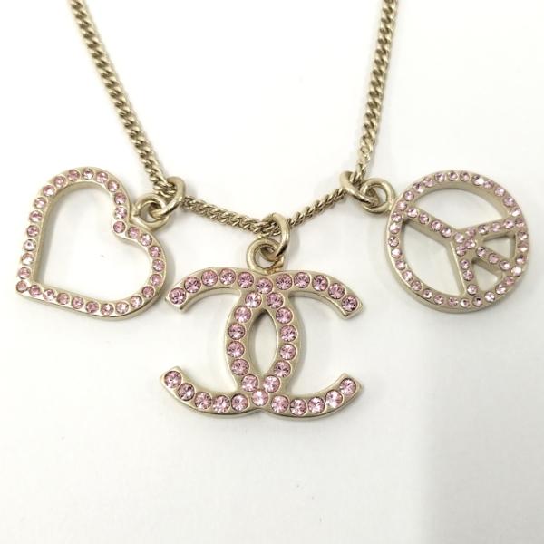 【中古】CHANEL ネックレス ハート ココマーク アクセサリー メッキ 08P