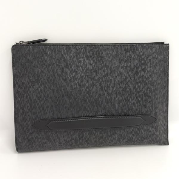 【中古】Salvatore Ferragamo クラッチバッグ レザー ブラック 24 0480