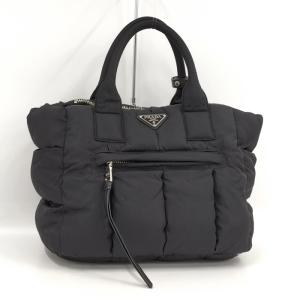 【中古】PRADA ボンバー ハンドバッグ ナイロン ブラック B2636L｜jjcollection2008