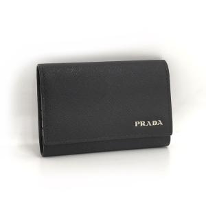 【中古】PRADA 6連キーケース レザー ブラック キーリング付き 2PG002｜jjcollection2008