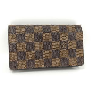 【中古】LOUIS VUITTON ポルトフォイユ トレゾール 二つ折り財布 L字ファスナー ダミエ...