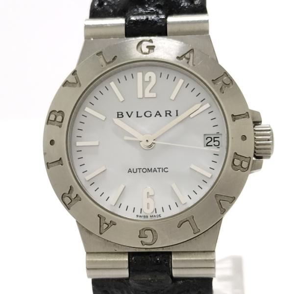 【中古】BVLGARI ディアゴノ スポーツ レディース 腕時計 自動巻き SS レザー ホワイト文...