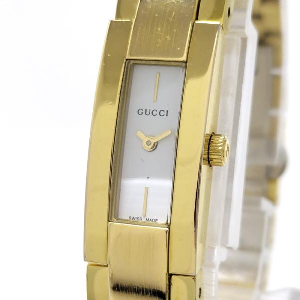 【中古】GUCCI レディース 腕時計 ブレスウォッチ クオーツ SS GP ホワイト文字盤 460...