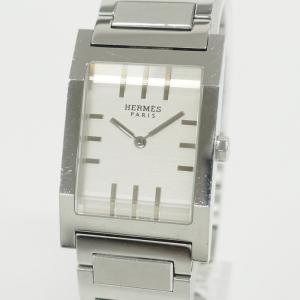 【中古】HERMES タンデム レディース 腕時計 クオーツ SS シルバー文字盤 TA1.710｜jjcollection2008