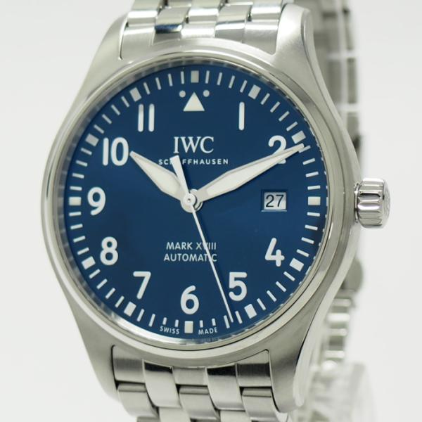 【中古】IWC パイロットウォッチ マークXVIII シャウハウゼン 自動巻き SS ネイビー文字盤...