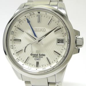 【中古】SEIKO グランドセイコー スプリングドライブGMT 自動巻き SS アイボリー文字盤 SBGE009｜jjcollection2008