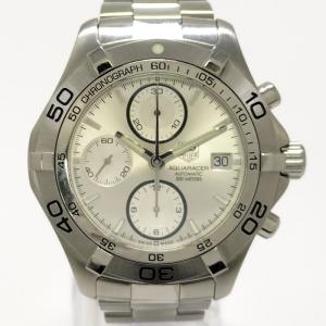 【中古】TAG HEUER アクアレーサー クロノグラフ メンズ 腕時計 自動巻き SS シルバー文...