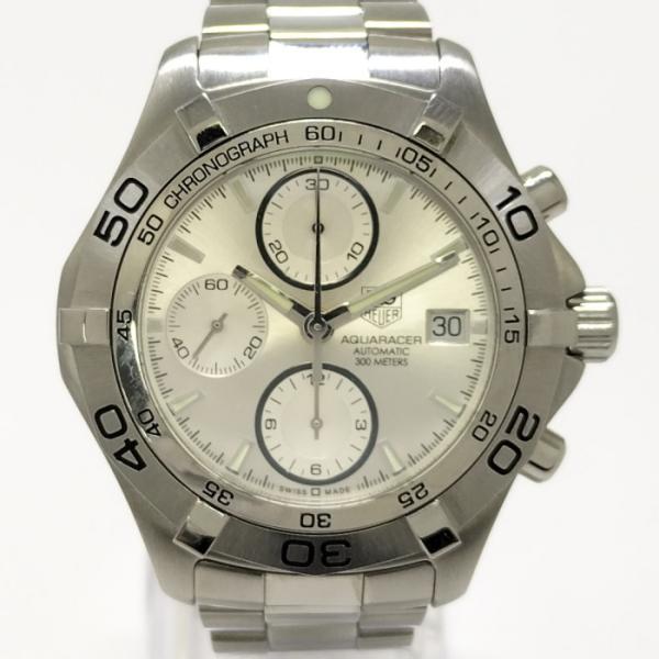 【中古】TAG HEUER アクアレーサー クロノグラフ メンズ 腕時計 自動巻き SS シルバー文...