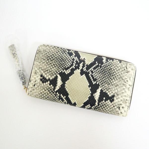JIMMY CHOO ジミー・チュウ ATHINI JIP ラウンドファスナー長財布 ホワイト×ブラ...