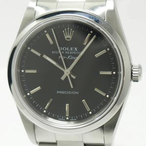 【中古】ROLEX エアキング 自動巻き SS ブラック文字盤 K番 14000M