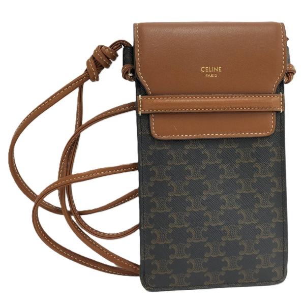 CELINE フォンケース フォンポーチ PVC ブラウントリオンフ