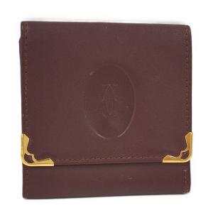 Cartier マストライン コインケース レザー ボルドー