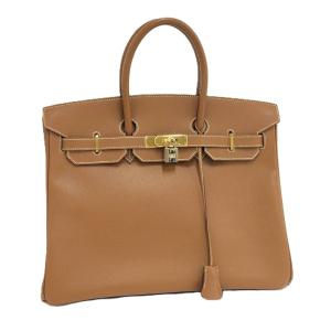HERMES バーキン35 ハンドバッグ クシュベル レザー ブラウン □E刻印