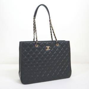 CHANEL シャネル ラージショッピングトート キャビアスキン ブラック×ゴールド金具 A91046