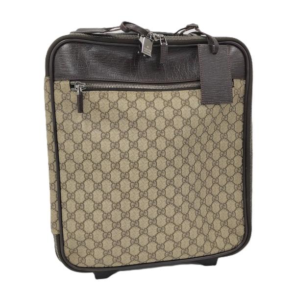 GUCCI キャリーバッグ GG レザー PVC ブラウン 122302