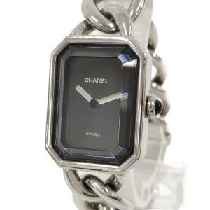 CHANEL プルミエール レディース腕時計 SS シルバー ブラック文字盤 Mサイズ