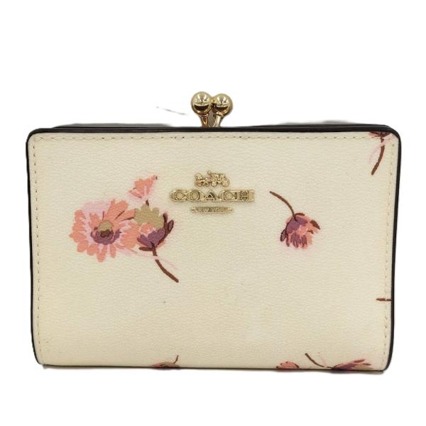 COACH フローラル キスロック 二つ折り財布 PVC C8737
