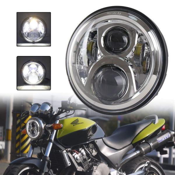 ヘッドライト MOVOTOR CB400SFヘッドライト7インチ ホンダバイクに装着LEDヘッドラン...