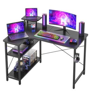 家具 CubiCubi l字デスク パソコンデスク 机pcデスク 幅110cm ゲーミングデスク つくえ l字型 desk ワークデスク 収納 ラ｜jjhouse