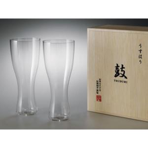 ビールグラス うすはりグラス ガラス ビールグラスピルスナー木箱2個セット グラス 鼓｜jjhouse