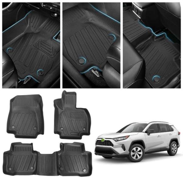 真っ白な杉屋トヨタ RAV4 XA50型 3Dフロアマット 立体カーマット H31.4?現行 ガソリ...