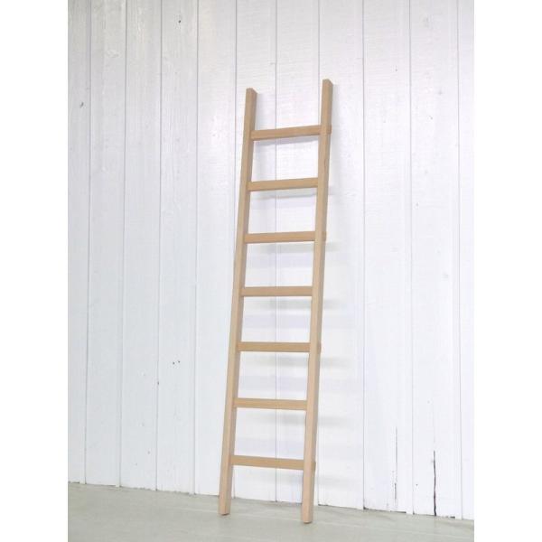 強度・耐久・安定性抜群通常木製梯子(はしご）７段1.9ｍ (白木（無塗装）)