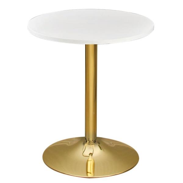 カフェテーブル φ600×H710 スチール脚 ゴールド脚 テーブル 木目(ホワイト) テーブル 幅...