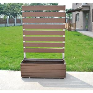 目隠しフェンス ガーデンフェンス 人工木 スタイリッシュフェンス1590withプランター フラットタイプ ブラウン 1500×900mm ブラウン