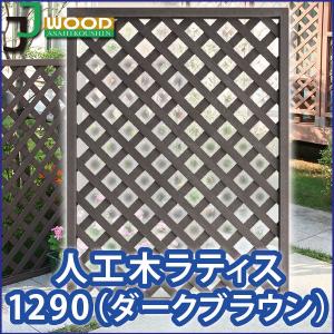 人工木 ラティス フェンス 1290【120×90cm】 ダークブラウン ＜1枚＞  目隠し DIY 外構 園芸 ガーデニング メーカー直営