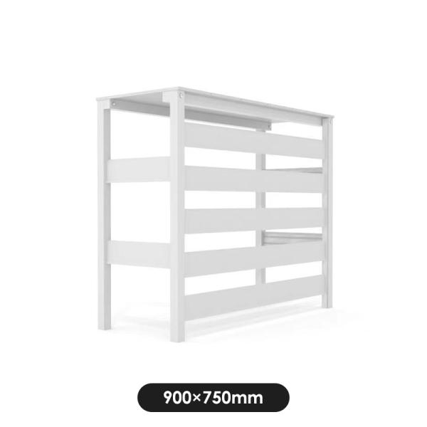 【最終処分特価】 人工木 アルミ 室外機 カバー 3型（中型） ホワイト 送料無料 エアコン 日よけ...