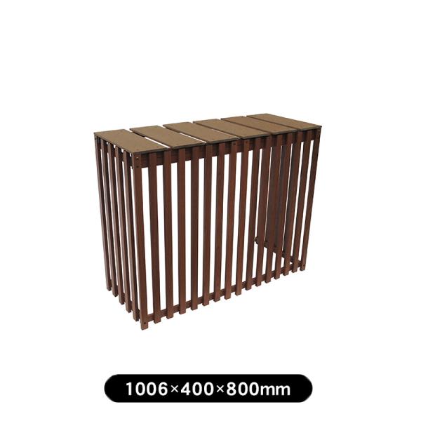 出格子風 人工木 アルミ 室外機 カバー 1080 大型 チェリー ブラウン系 縦型 転写式 木目調...