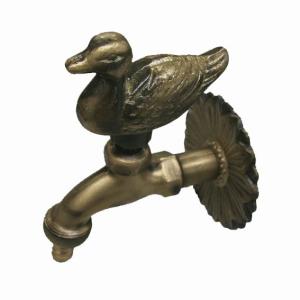 水栓 ガーデン用 蛇口 アヒル（ゴールド） 水周り diy