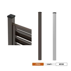 アルミ角柱 木目調 75角L1200mm 厚み1.3mm ダーク キャップ1個付